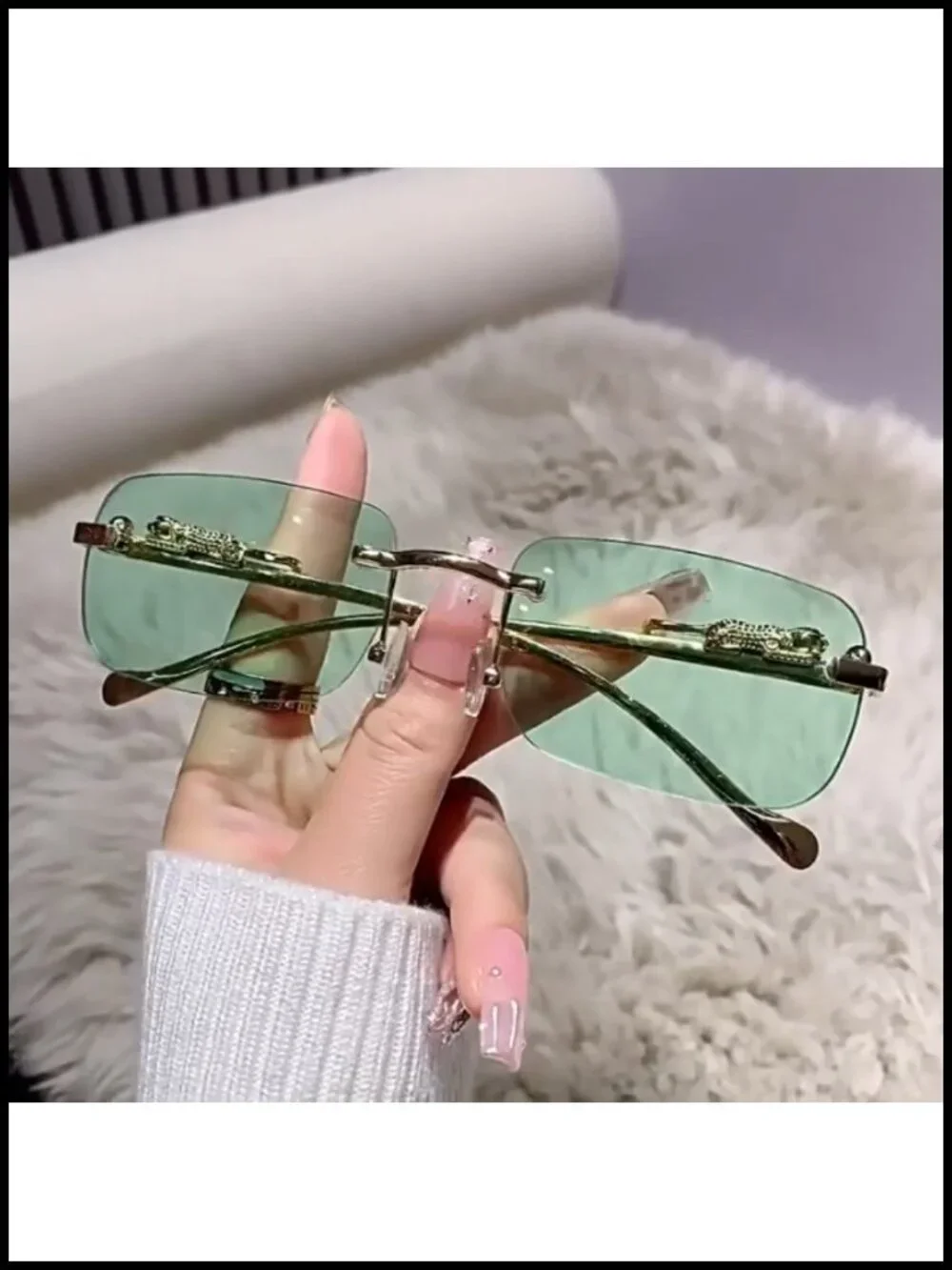Retro Y2K Rimless Sunglasses UV400 Protection Metal Frame Unisex
